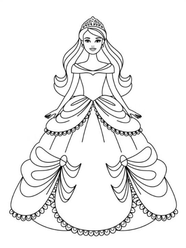 tô màu búp bê barbie 2