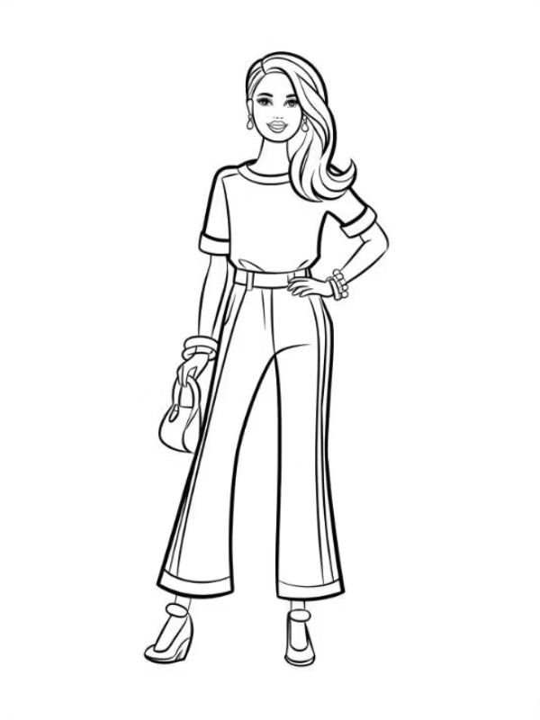 tô màu búp bê barbie 3