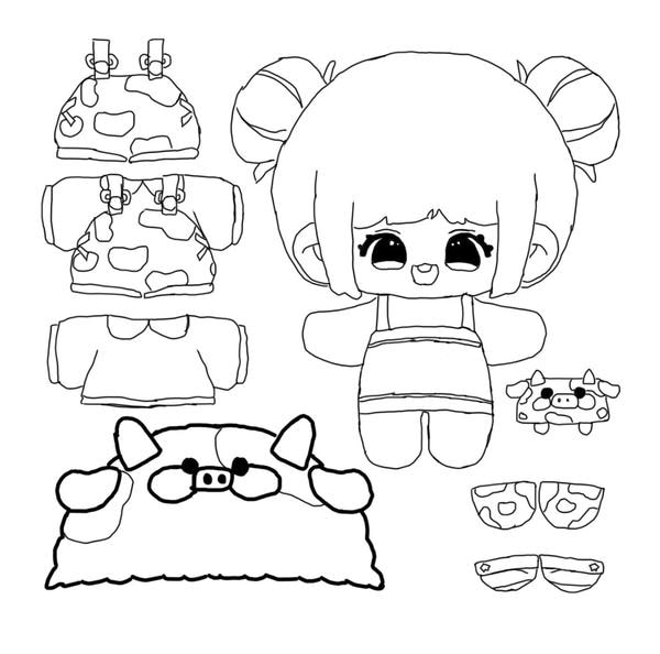 tô màu búp bê giấy 1