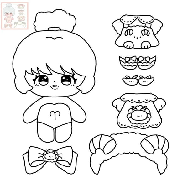 tô màu búp bê giấy 12