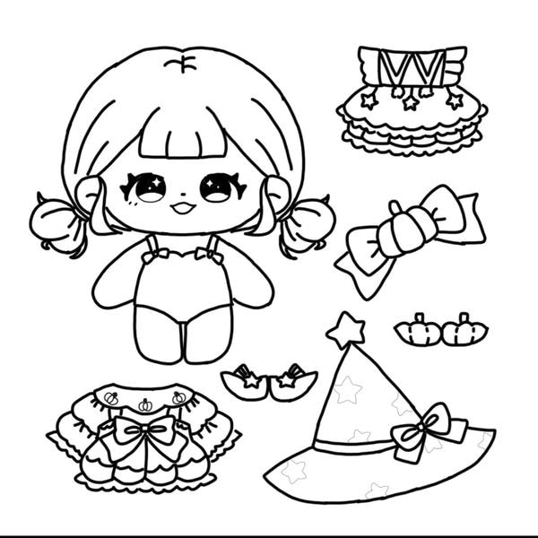 tô màu búp bê giấy 13