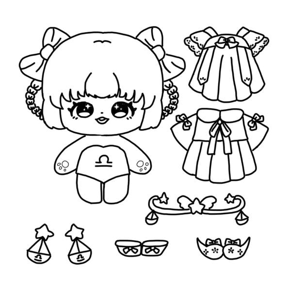 tô màu búp bê giấy 14