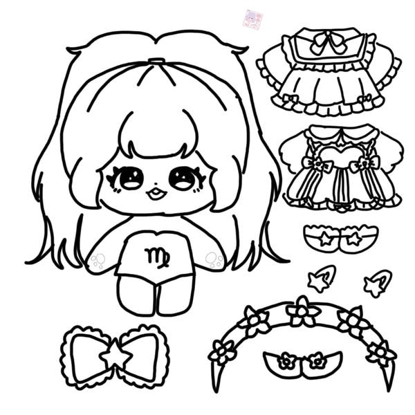 tô màu búp bê giấy 16