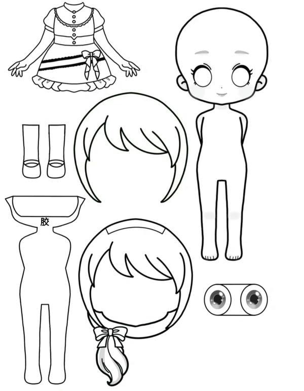 tô màu búp bê giấy 19