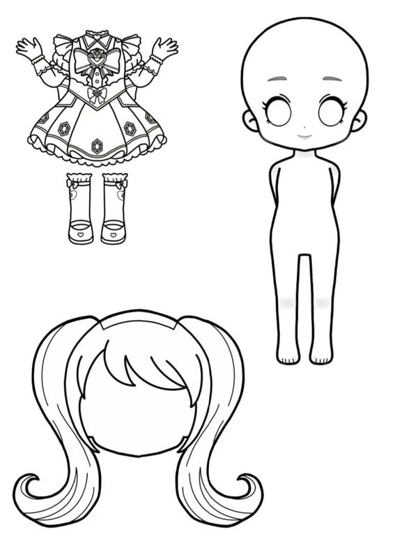 tô màu búp bê giấy 20