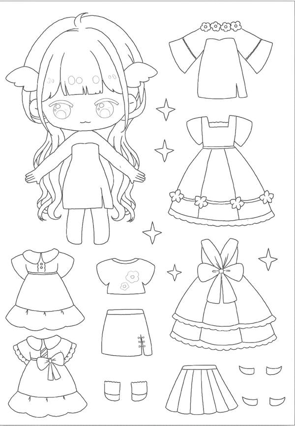 tô màu búp bê giấy 22