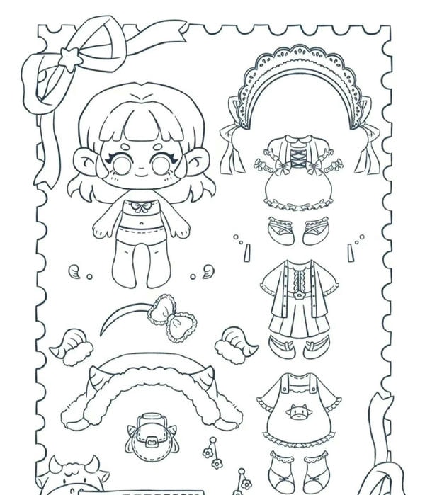 tô màu búp bê giấy 23