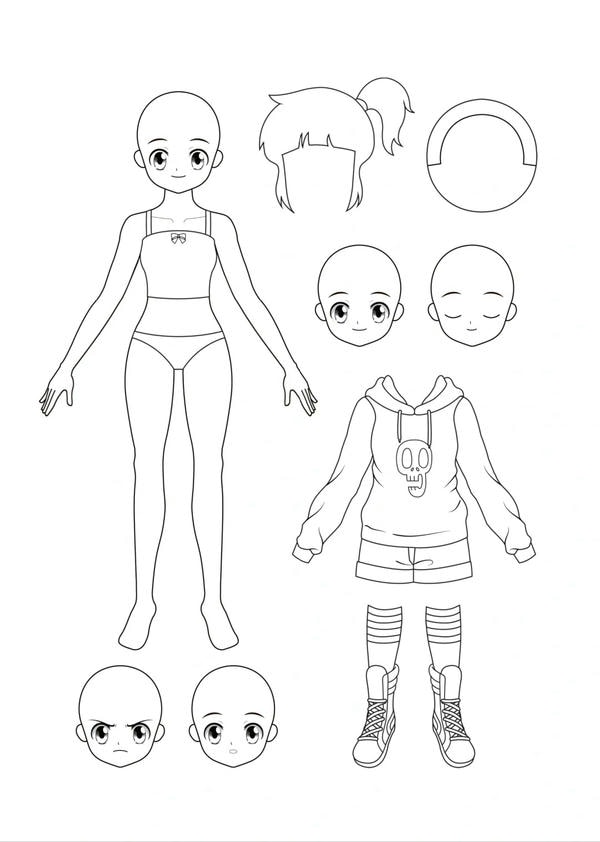 tô màu búp bê giấy 29