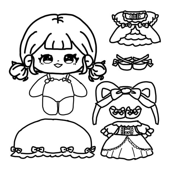 tô màu búp bê giấy 3