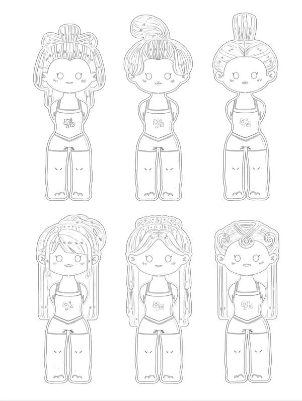 tô màu búp bê giấy 30