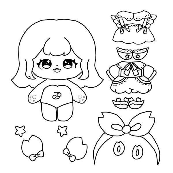 tô màu búp bê giấy 8