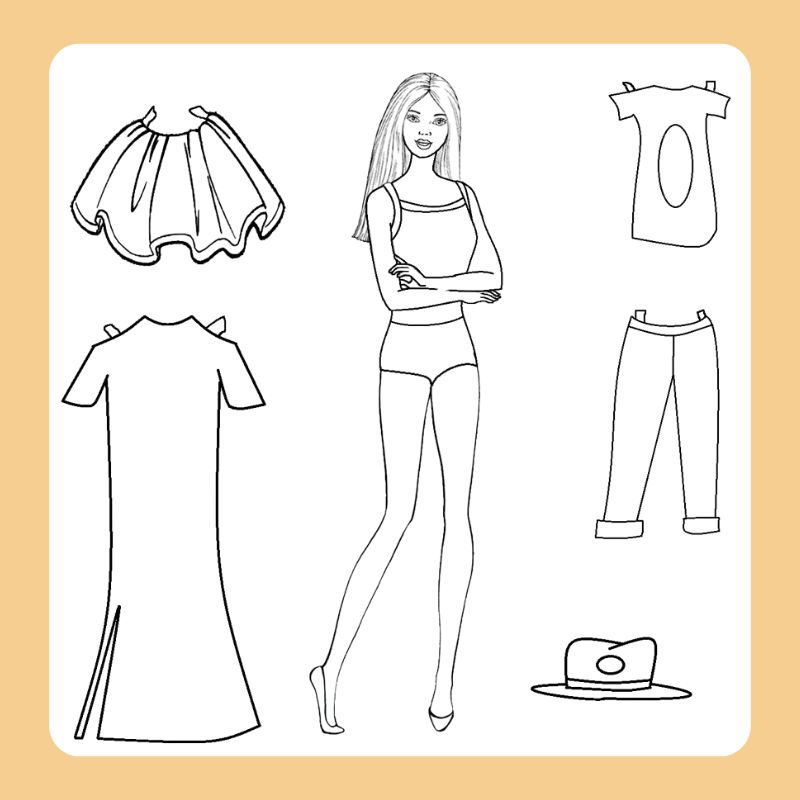 tô màu búp bê giấy