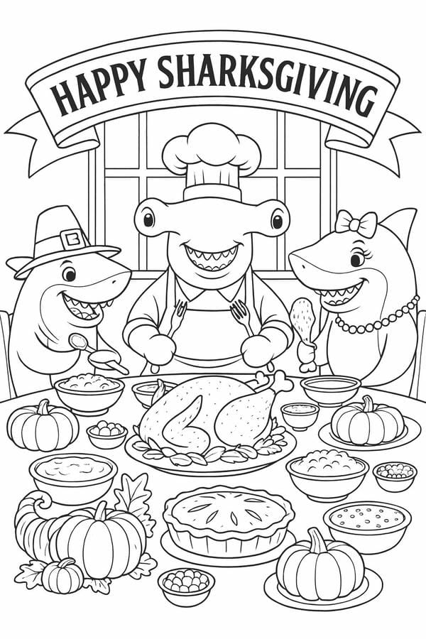 tô màu cá mập 12