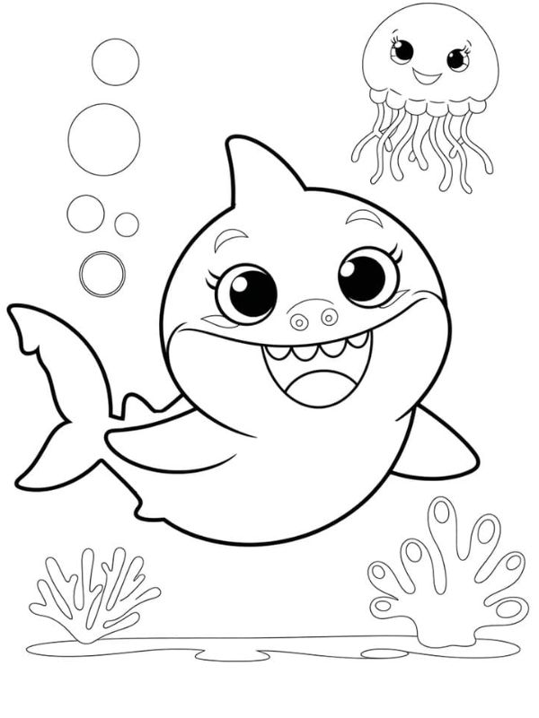 tô màu cá mập 12