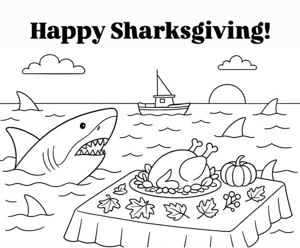 tô màu cá mập 13