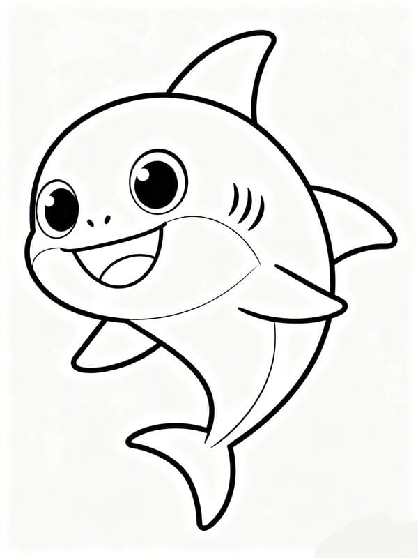 tô màu cá mập 14