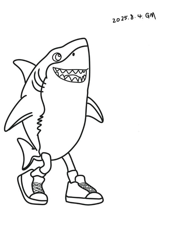 tô màu cá mập 15