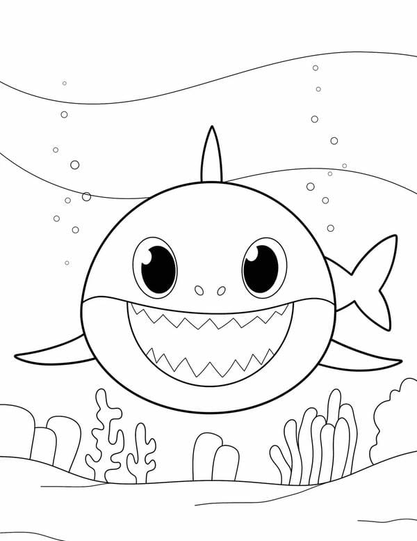 tô màu cá mập 18