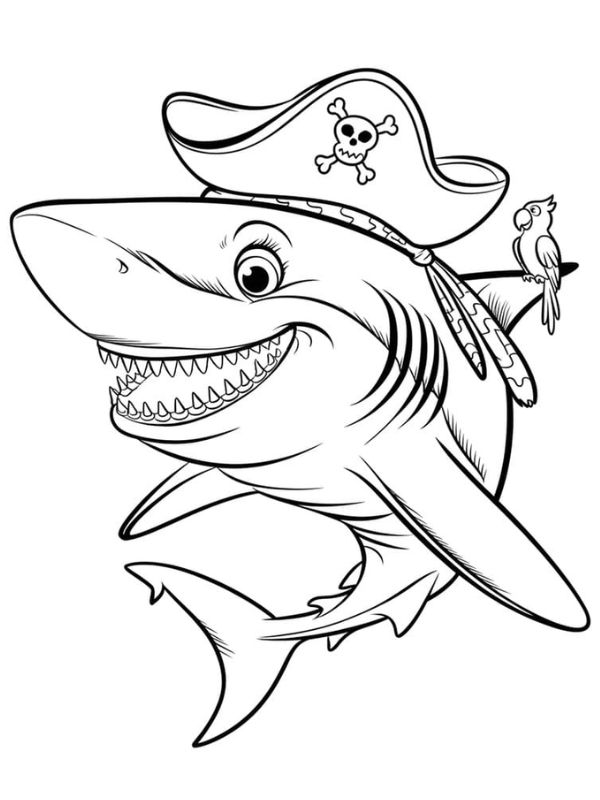 tô màu cá mập 20