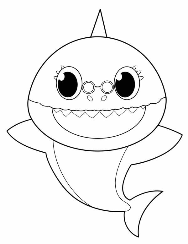 tô màu cá mập 22