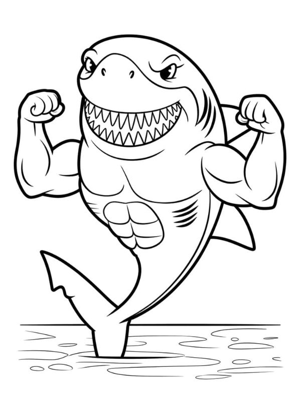 tô màu cá mập 22