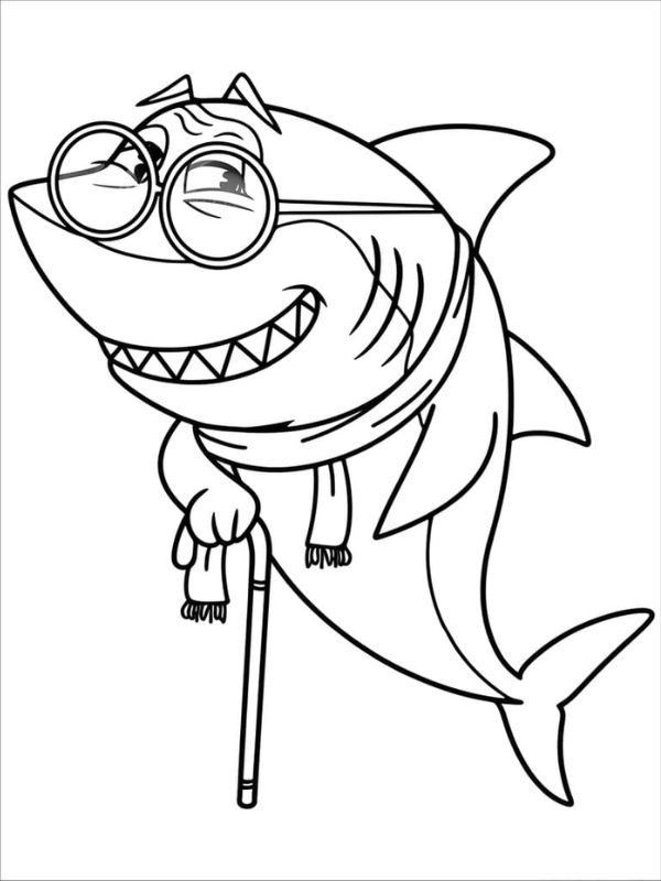tô màu cá mập 23