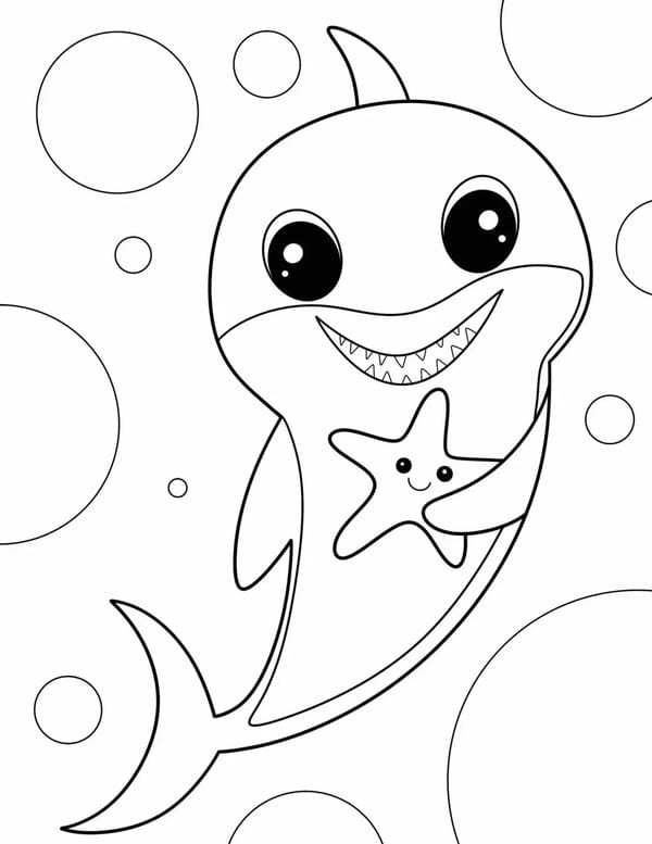 tô màu cá mập 24