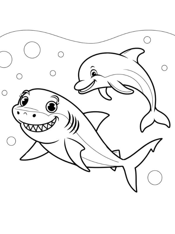 tô màu cá mập 25