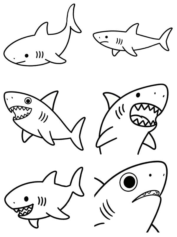 tô màu cá mập 28