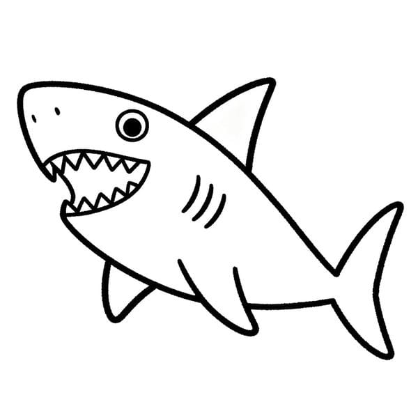 tô màu cá mập 31
