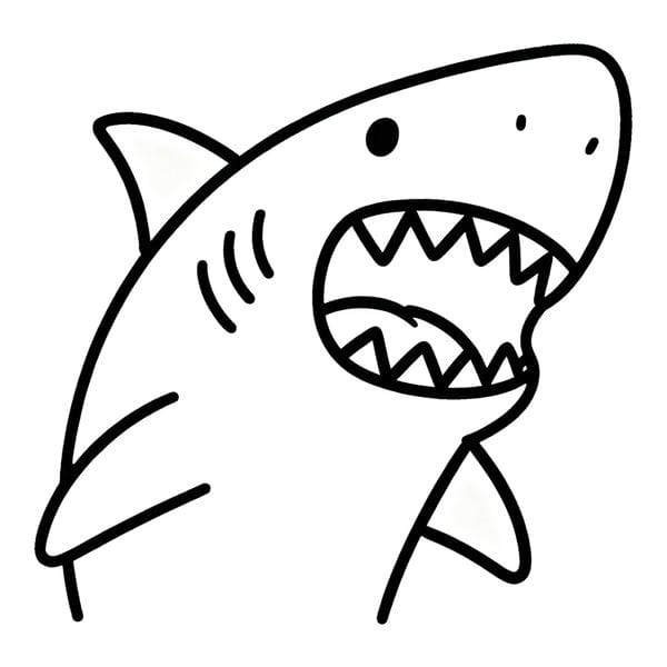 tô màu cá mập 32