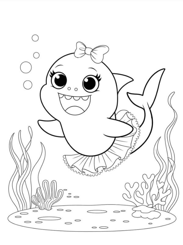 tô màu cá mập 5