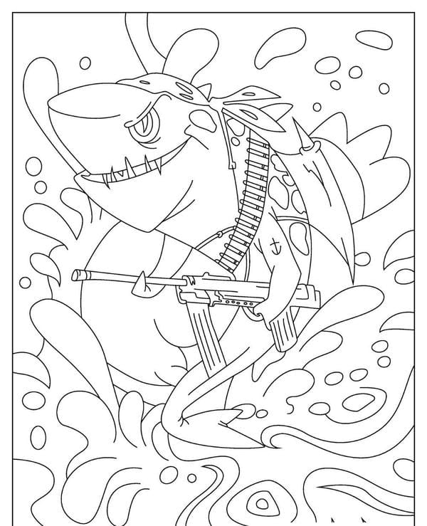 tô màu cá mập 6