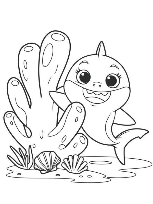 tô màu cá mập 6