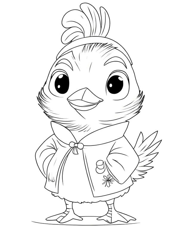 tô màu con gà trống 11