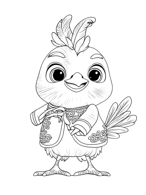 tô màu con gà trống 12