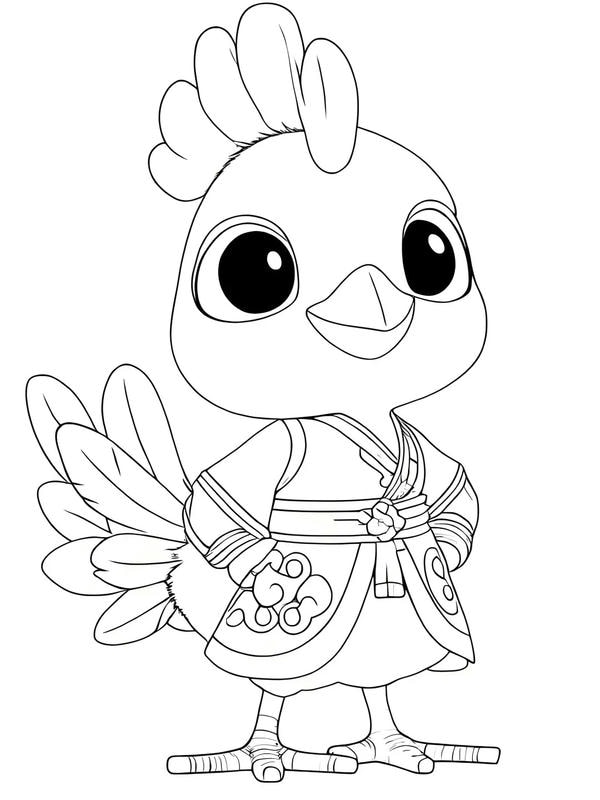 tô màu con gà trống 13