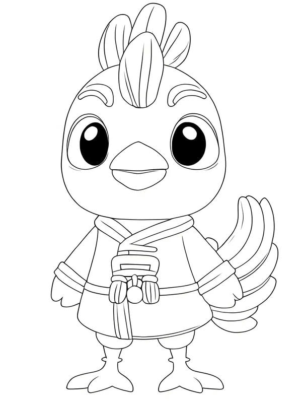 tô màu con gà trống 14