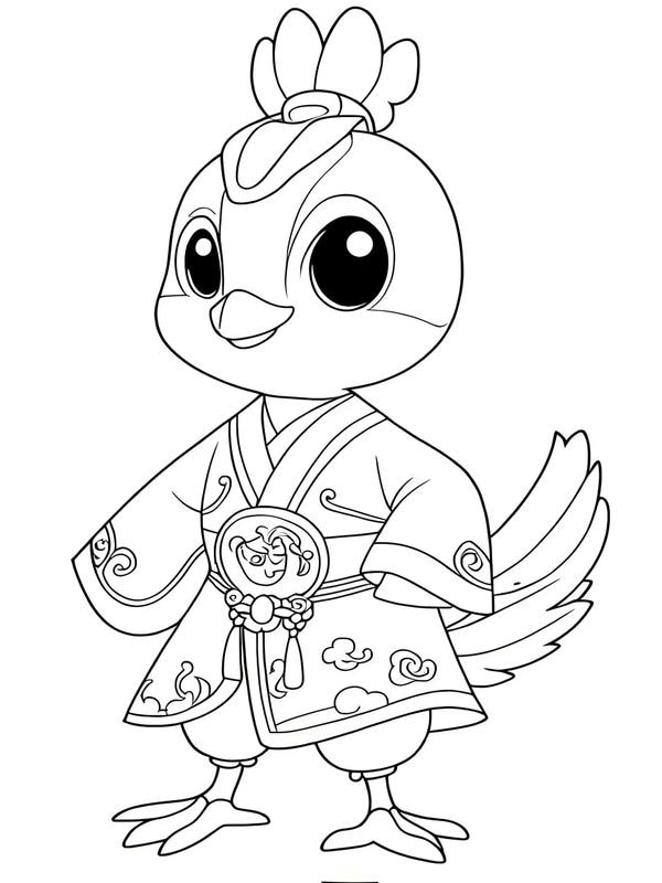 tô màu con gà trống 17