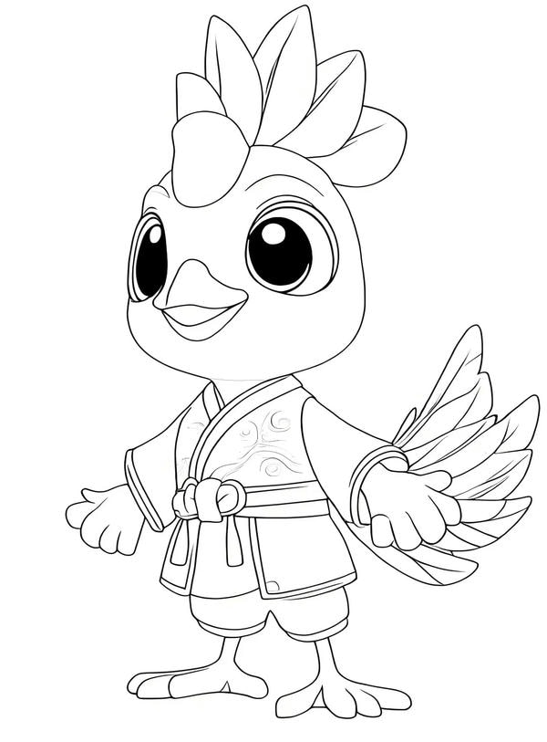 tô màu con gà trống 22