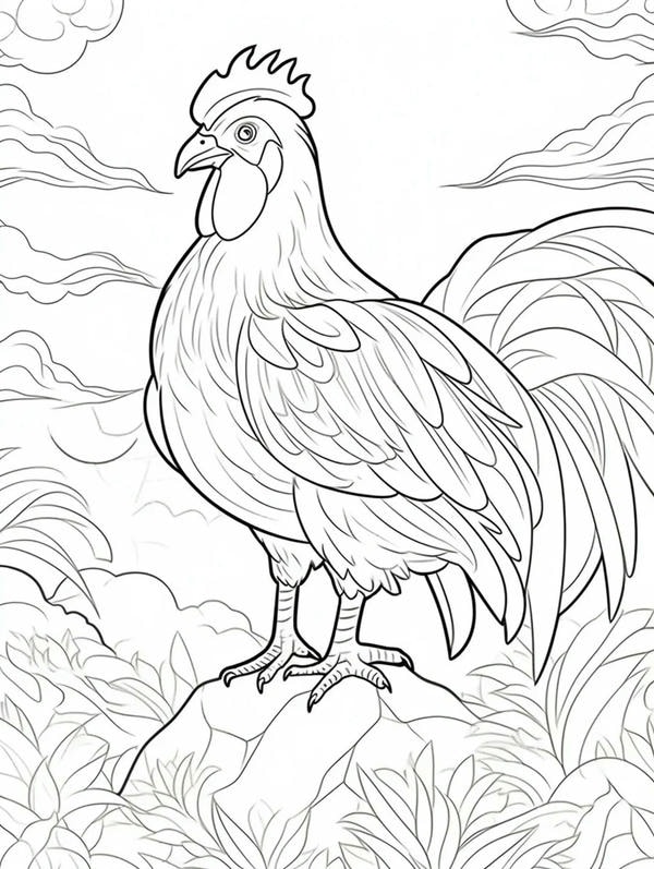 tô màu con gà trống 26