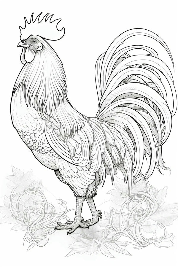 tô màu con gà trống 34