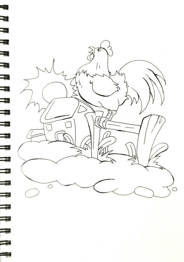 tô màu con gà trống 36