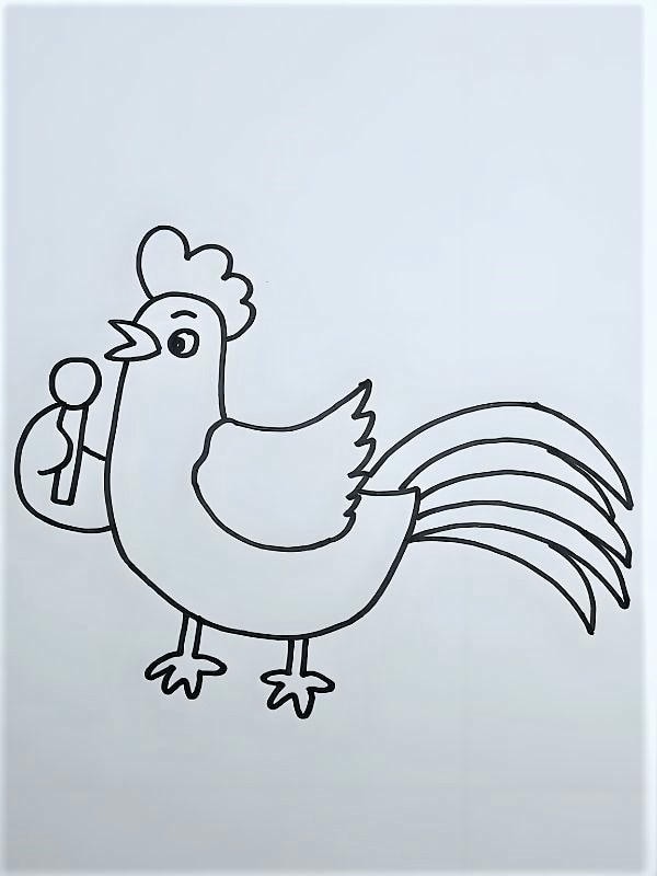 tô màu con gà trống 4