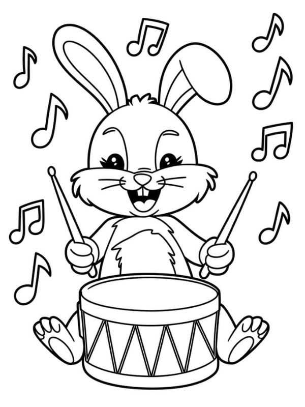 tô màu con thỏ dễ thương