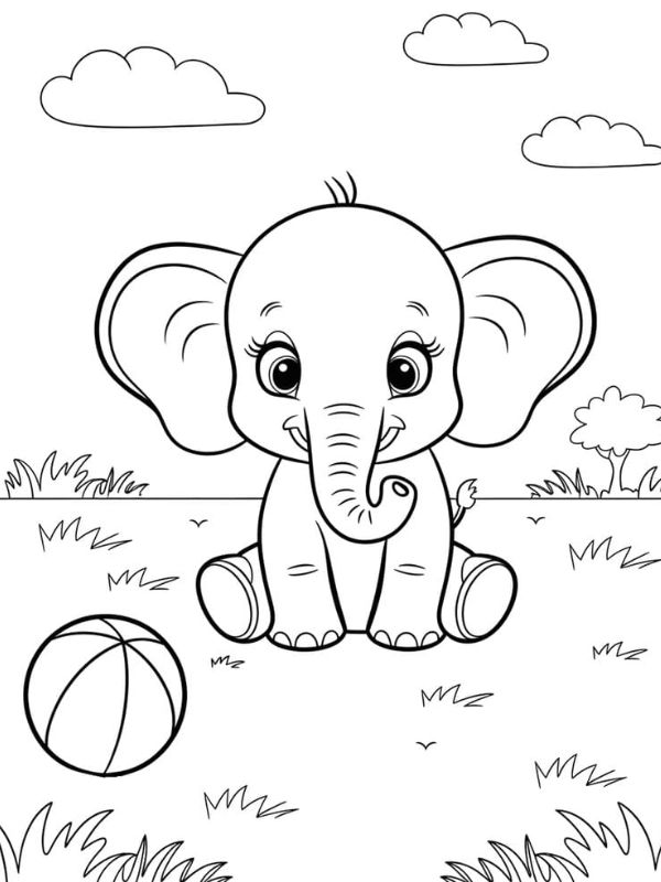 tô màu con voi 16