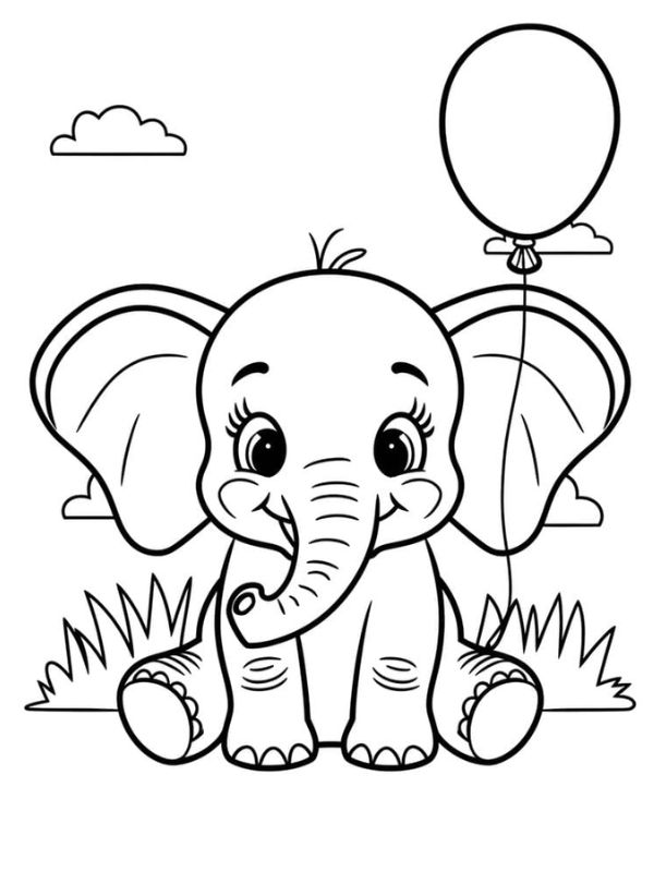 tô màu con voi 4