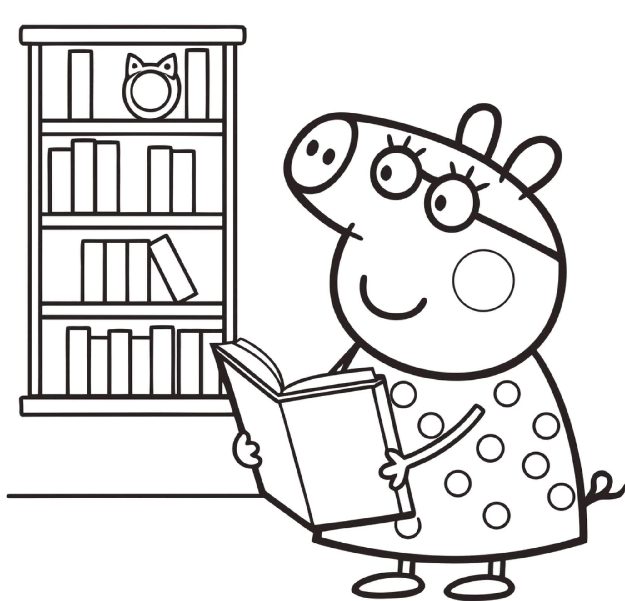 tô màu heo Peppa 1