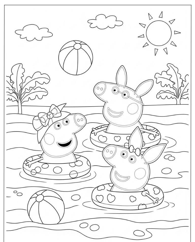 tô màu heo Peppa 10