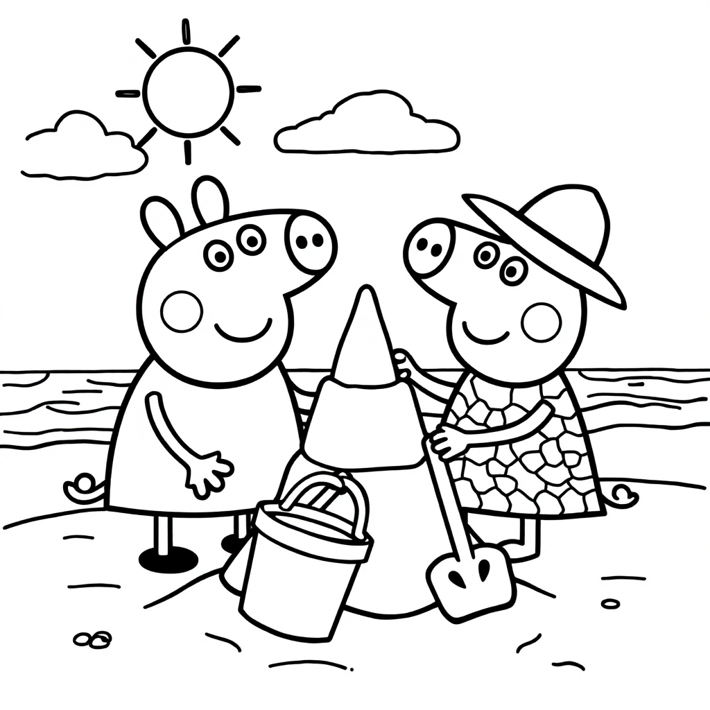 tô màu heo Peppa 15